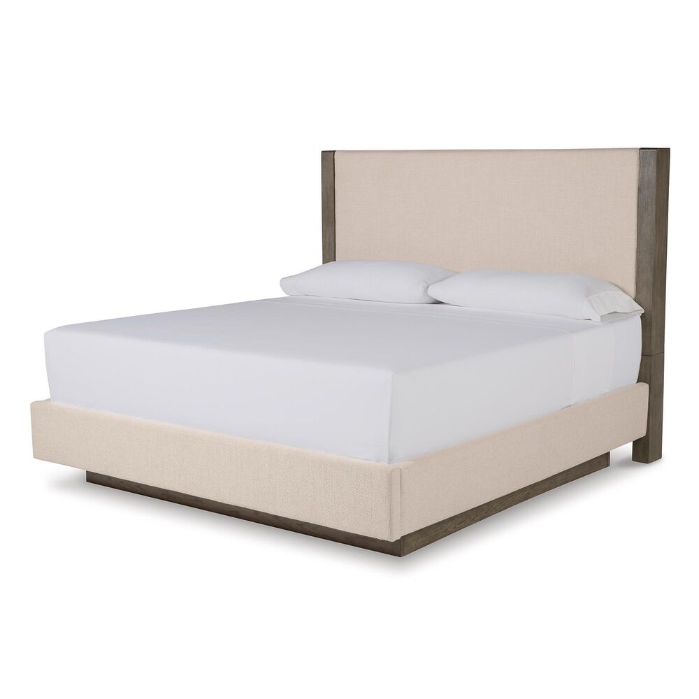 Signature Design by Ashley Anibecca King Upholstered Panel Bed in Taupe Gray, , large
