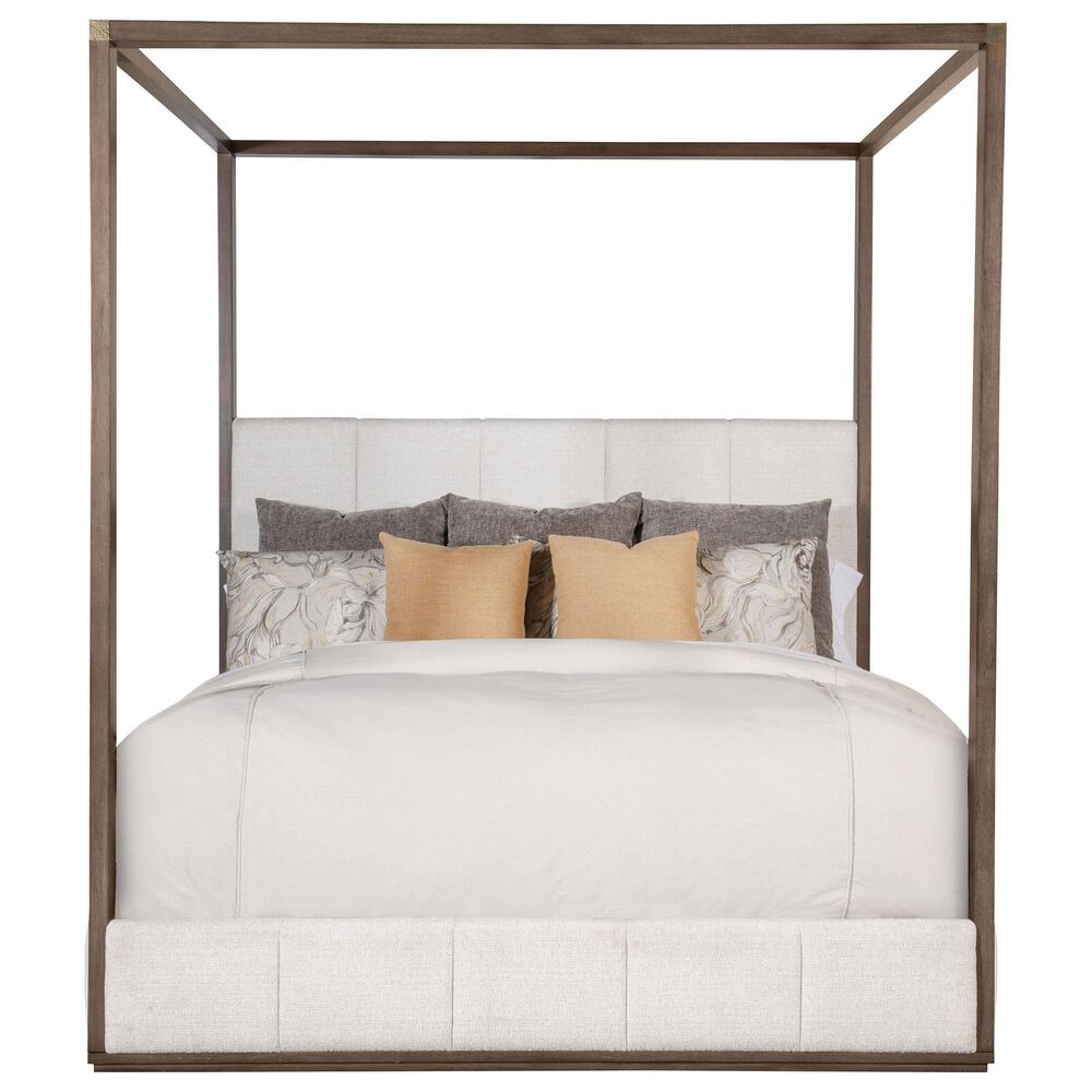 Century Furniture Carino King Upholstered Canopy Bed in Cocoa, , large