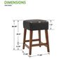Valor Living Roscoe 26" Backless Counter Stool with Black Upholstery in Cherry, , large