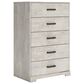 Ashley Shawburn 5-Drawer Chest in Light Gray, , large