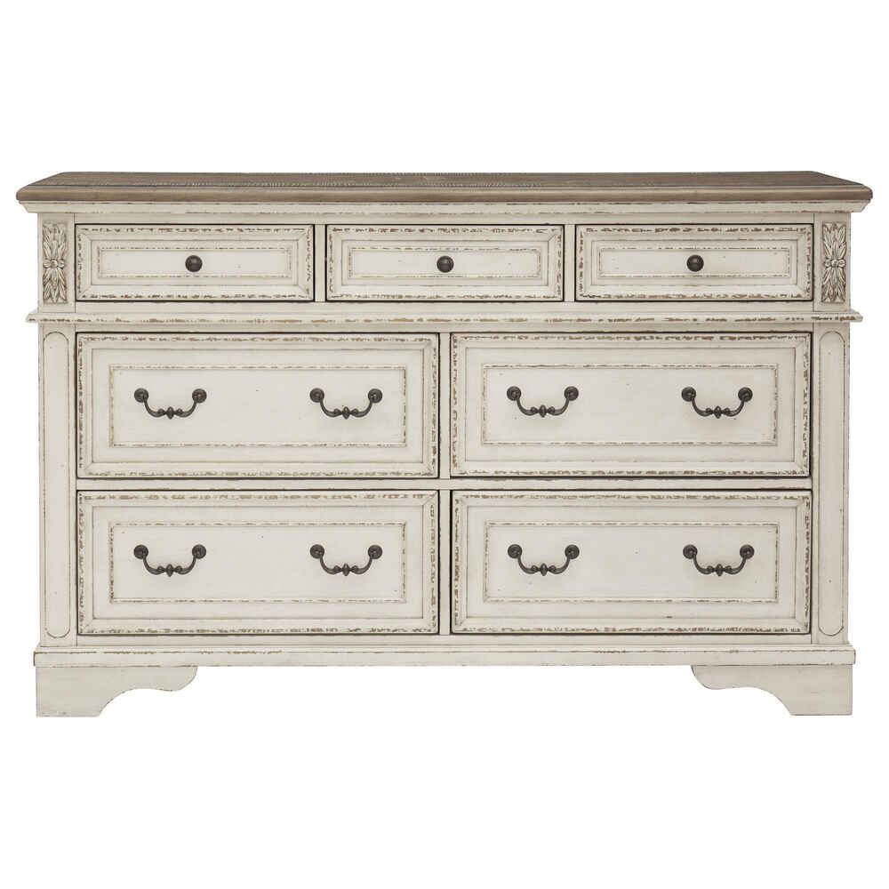 Ashley Realyn 5-Piece King Bedroom Set in Chipped White and Distressed, , large