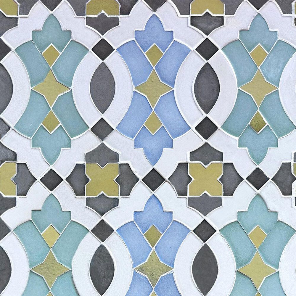 Soho Studio Alpana Nador Multicolor 8.04" x 14.29" Cement and Lava Stone Mosaic Sheet, , large