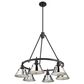 Golden Lighting Orwell 6-Light Chandelier with Chrome Shade in Matte Black, , large