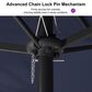 HOMLUX 15" Outdoor Double-Sided Market Umbrella with Base in Navy blue, , large