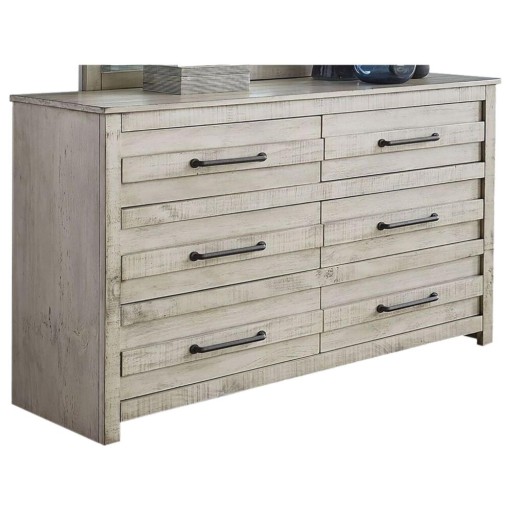 Richlands Furniture Villa Dresser in Distressed Bright White, , large