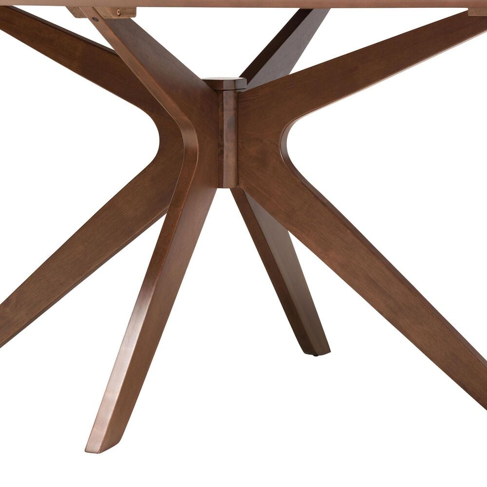 Baxton Studio Monte 71" Dining Table in Walnut Brown - Table Only, , large