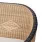 Baxton Studio Emiliana Stationary Loveseat with Natural Brown and Black Rattan in Neutral, , large