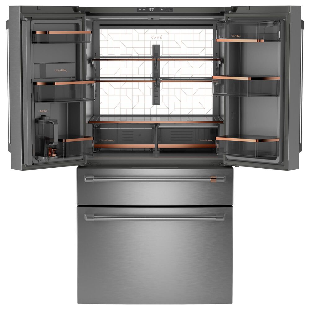 Cafe 4pc Kitchen Package with Refrigerator, Range, Microwave, and Dishwasher in Stainless Steel, , large