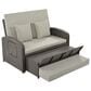 HOMLUX Wicker Rattan Double Chaise Lounge in Grey, , large