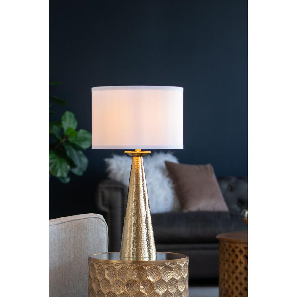 A&amp;B Home Cone Table Lamp with Collapsible Shade in Gold, , large