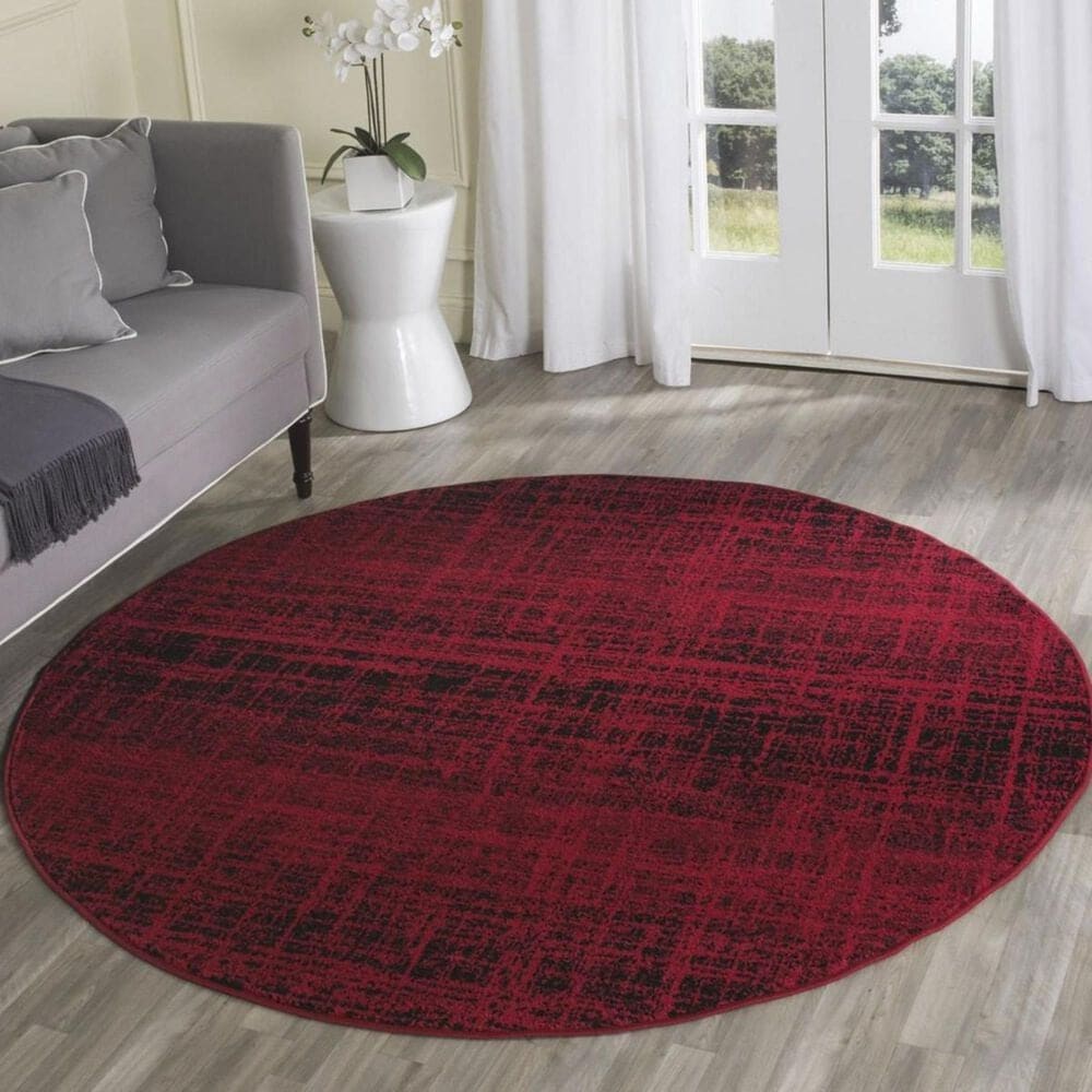 Safavieh Adirondack ADR116F 6" Round Red and Black Area Rug, , large