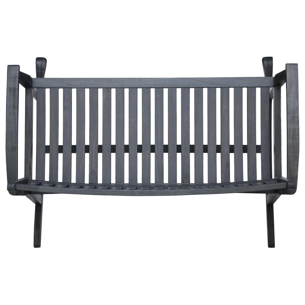 Hearth and Haven Baxter Outdoor Rocking Loveseat in Dark Grey, , large
