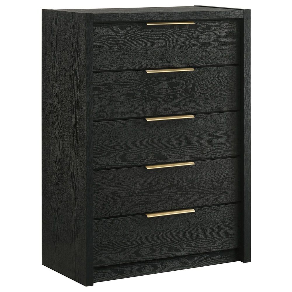 Mayberry Hill South Bend Queen Panel Bed with Dresser, Chest, and Two Nightstands in Black, , large