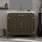 Lexora Home Laurel 36" Single Bathroom Vanity in Brown Oak with White Quartz Top and Rectangular Sink, , large