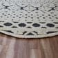 L&R Resources Sinuous Modern Geometric 6" Round Blue, Cream and Tan Area Rug, , large