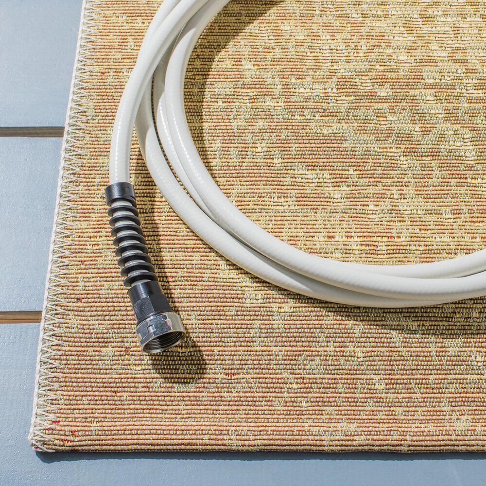 Safavieh Barbados Tropical Beach BAR550 3&#39;3&quot; x 5&#39;  Gold and Blue Indoor/Outdoor Area Rug, , large