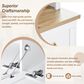 HOMLUX 9-Hook Hall Tree with 3-Cabinet in White and Natural, , large