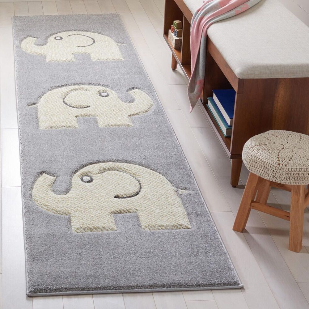 Safavieh Carousel CRK165 2&#39; x 8&#39; Grey and Ivory Kids Runner, , large