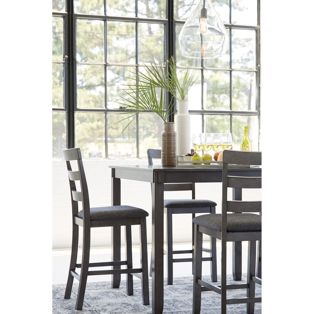 Signature Design by Ashley Bridson 5-Piece Counter Height Dining Set in Medium Charcoal Gray, , large