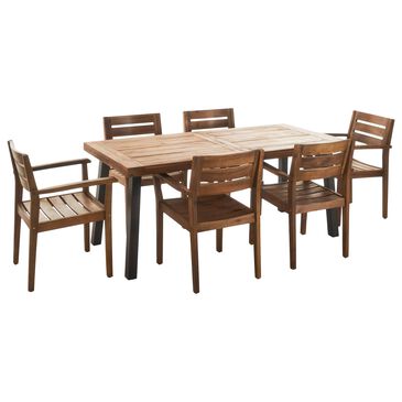 Noble House Avon 7-Piece Patio Dining Set in Teak Brown, , large