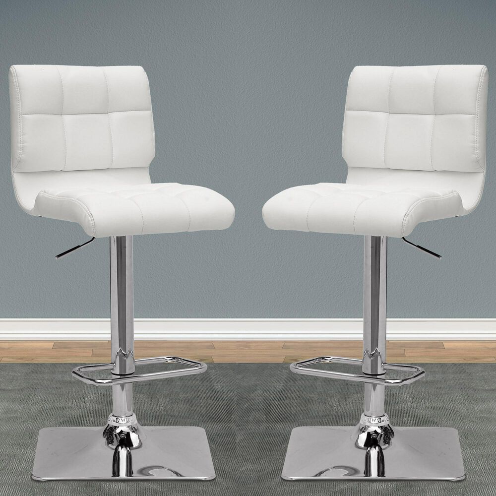 CorLiving Adjustable Bar Stool in White (Set of 2), , large