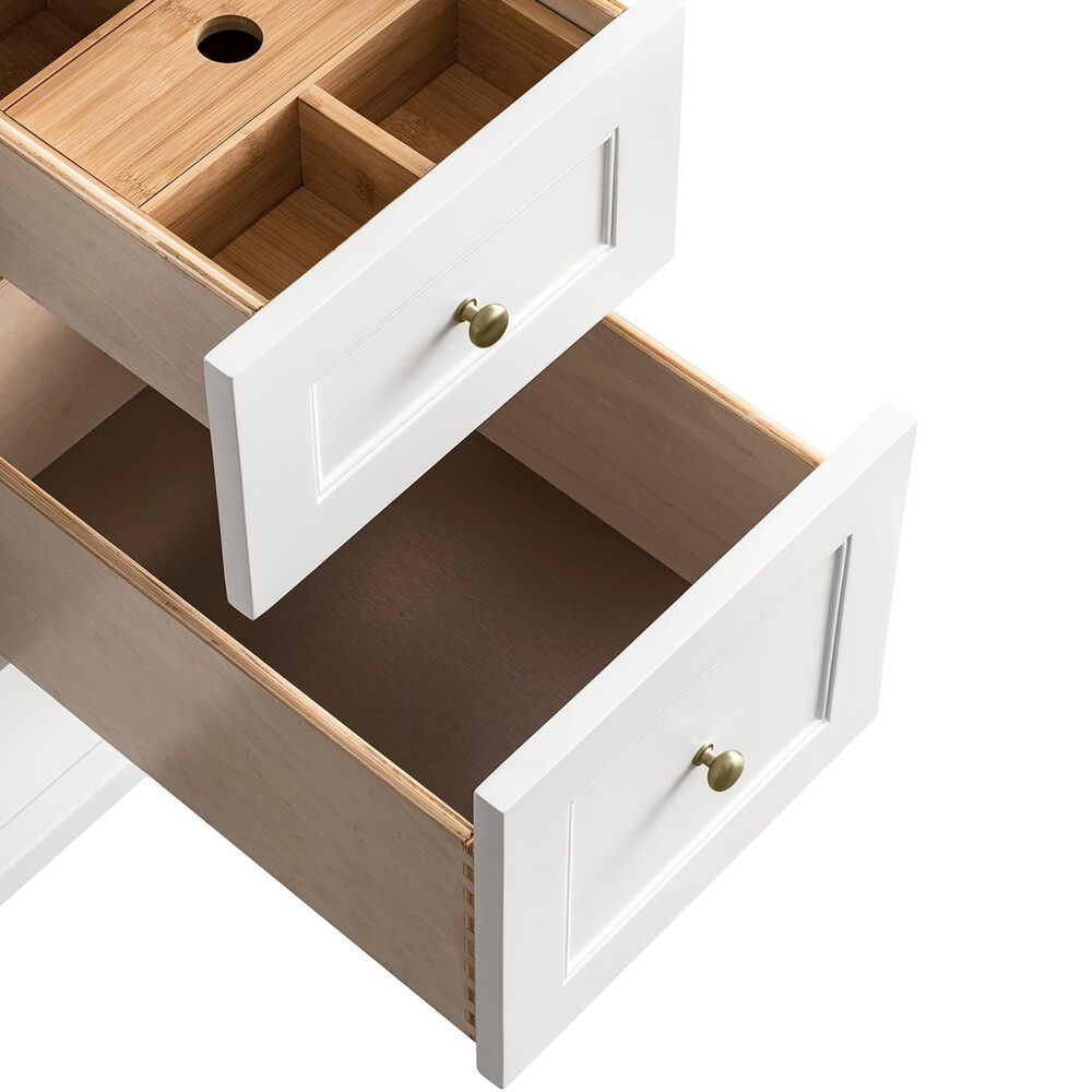 James Martin Vanities Breckenridge 48&quot; Single Bathroom Vanity in Bright White with 3 cm Lime Delight Quartz Top and Rectangular Sink, , large