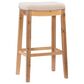 Linon Home Decor Claridge Bar Stool with Beige Cushion in Rustic Brown, , large
