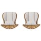 Hearth and Haven Frazer Patio Rattan Chair with Beige Cushion in Brown (Set of 2), , large