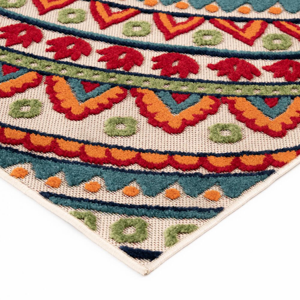 Central Oriental Fontana Panyin 3&#39;1&quot; x 5&#39;3&quot; Cream and Red Area Rug, , large