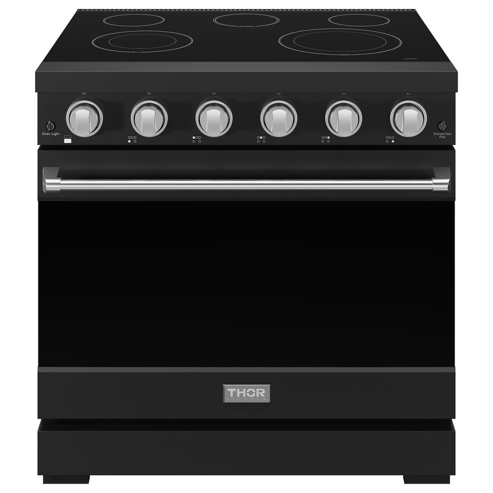 Thor Kitchen Gordon Ramsay 6 Cu. Ft. Professional Freestanding Electric Range with Stainless Steel Handle Kit in Black, , large