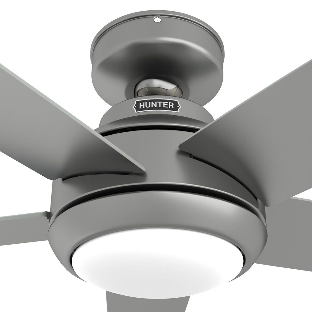 Hunter Zayden 52&quot; Ceiling Fan with LED Light in Matte Silver, , large