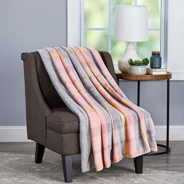 Timberlake Lavish Home Woven Polyester Sherpa Throw in Modern Blush, , large