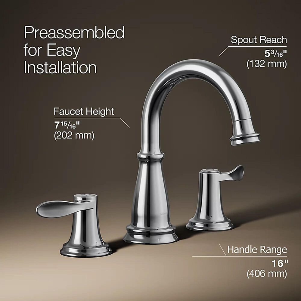 Kohler Bellera Widespread Bathroom Sink Faucet in Polished Chrome, , large