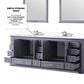 Lexora Home Dukes 84" Double Bathroom Vanity in Dark grey with 2 cm White Quartz Top and Rectangular Sinks, , large