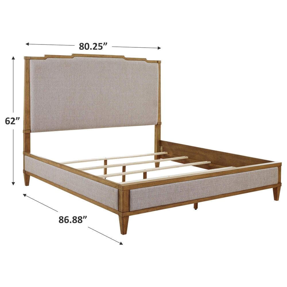 Ashley Sharlance King Upholstered Panel Bed in Light Brown, , large