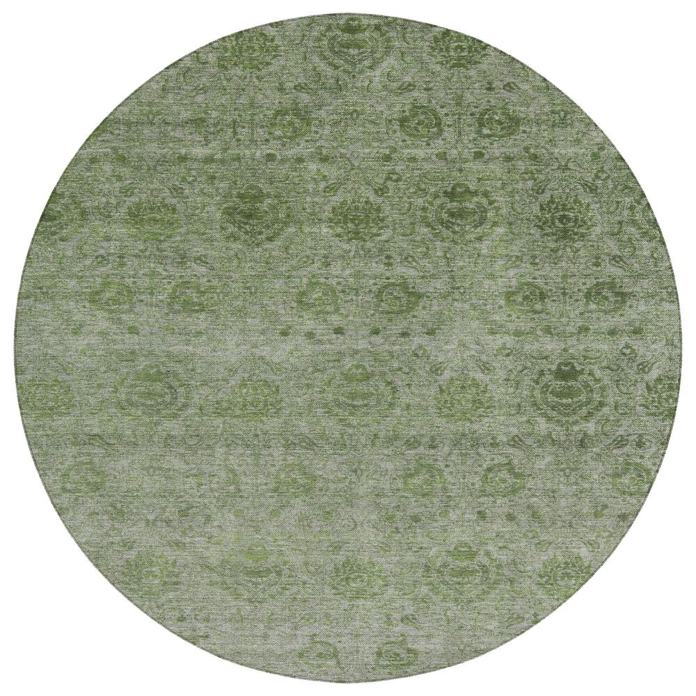 Dalyn Rug Company Burano BU8 8" Round Olive Indoor/Outdoor Area Rug, , large