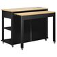 HOMLUX 47" Kitchen Island with Extendable Dining Table in Black and Natural, , large
