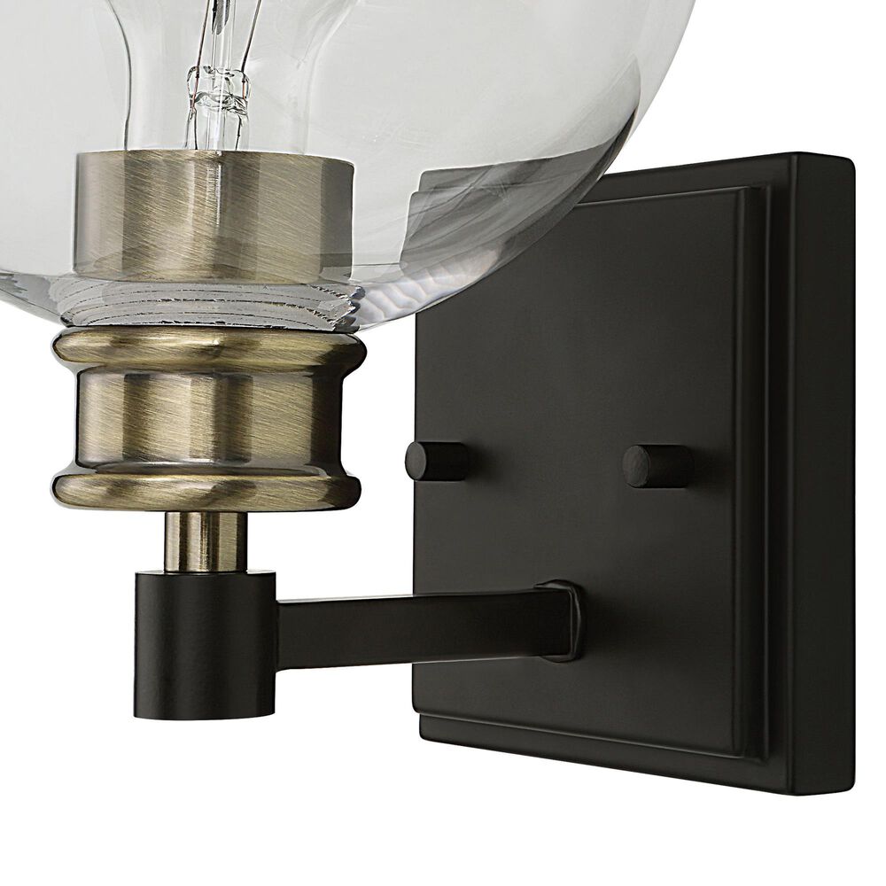 Uttermost Kent 1-Light Wall Sconce in Matte Black and Antique Brass, , large