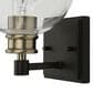 Uttermost Kent 1-Light Wall Sconce in Matte Black and Antique Brass, , large