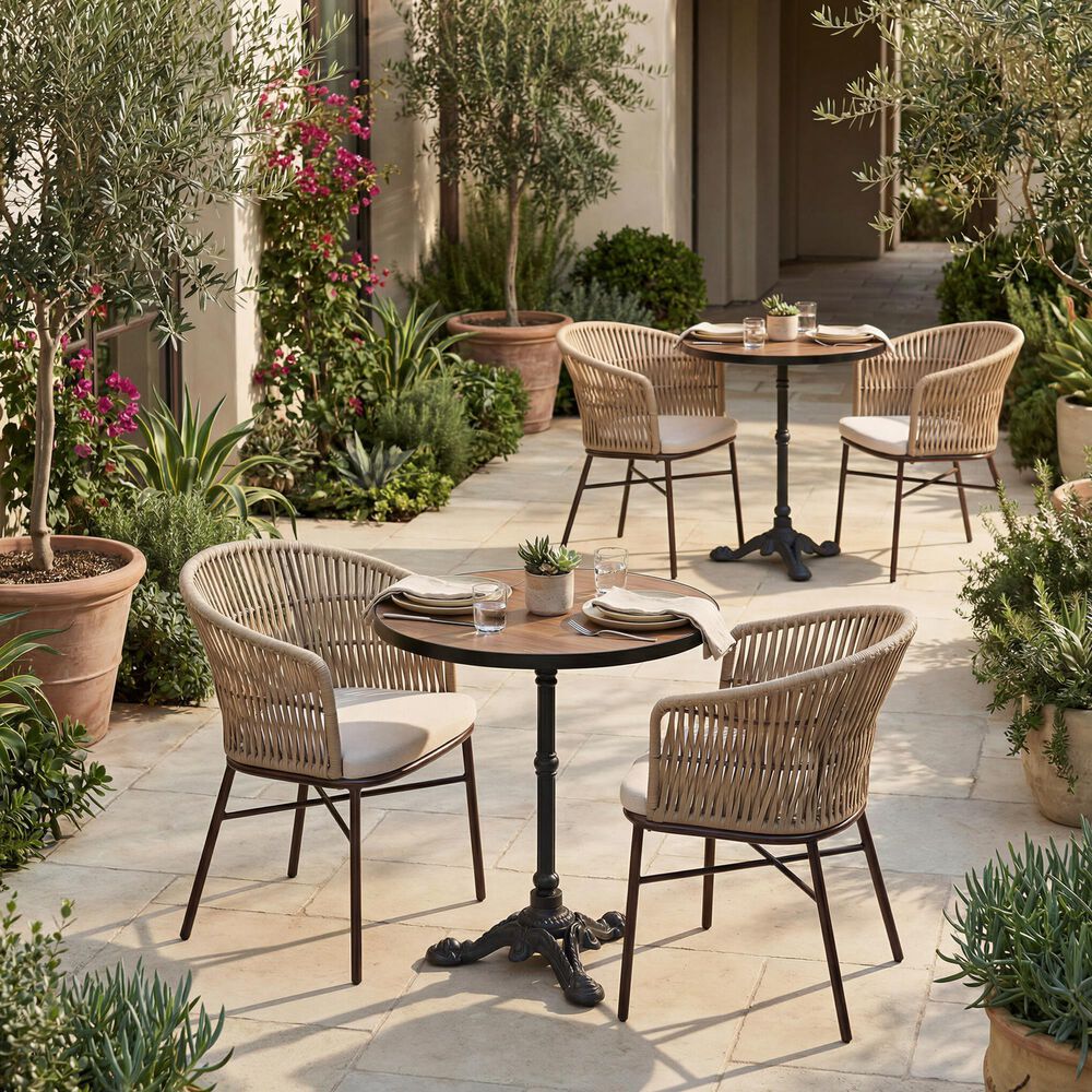 Zuo Modern Freycinet Outdoor Dining Chair with Natural Back in Beige (Set of 2), , large