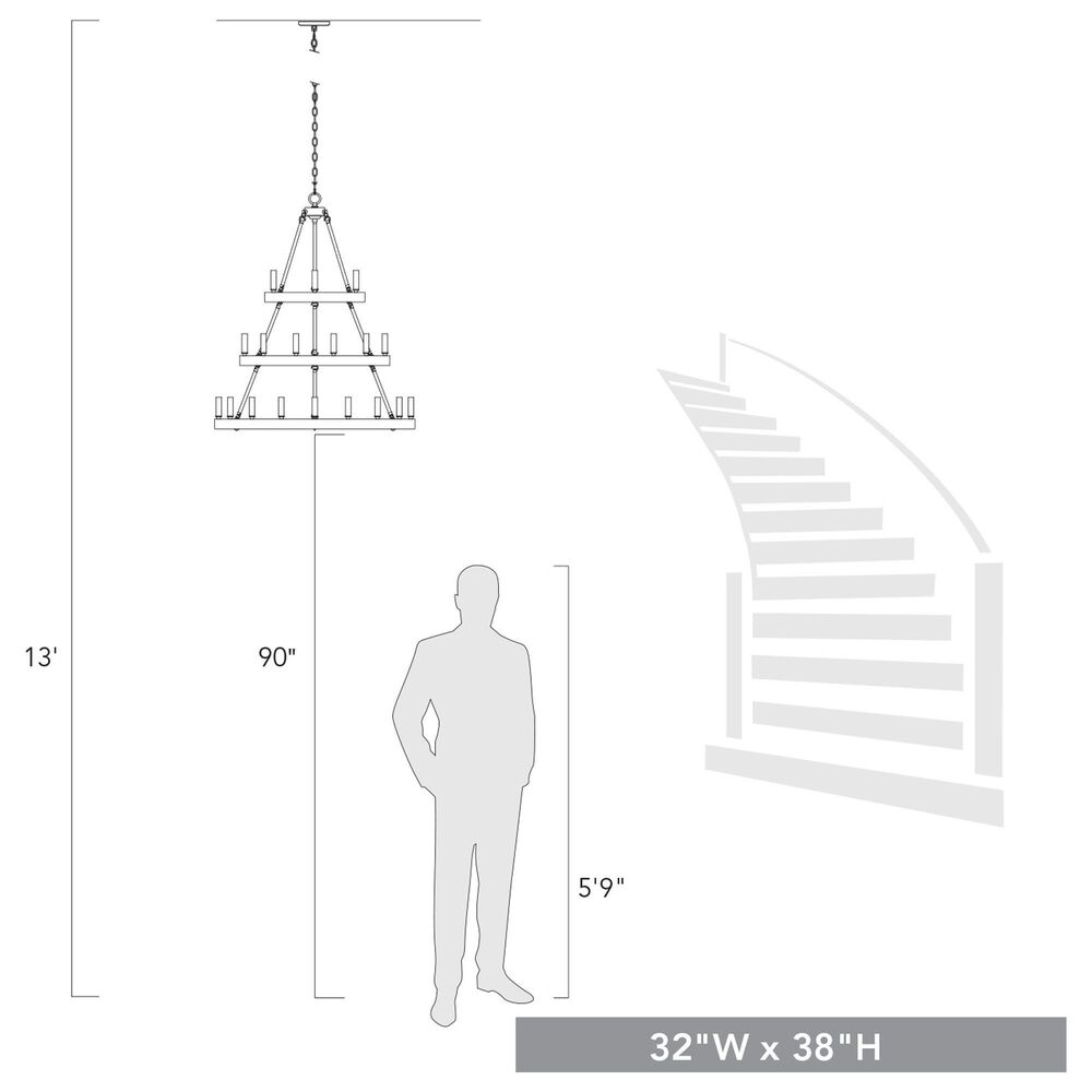 Golden Lighting Alastair 18-Light Chandelier in Matte Black, , large