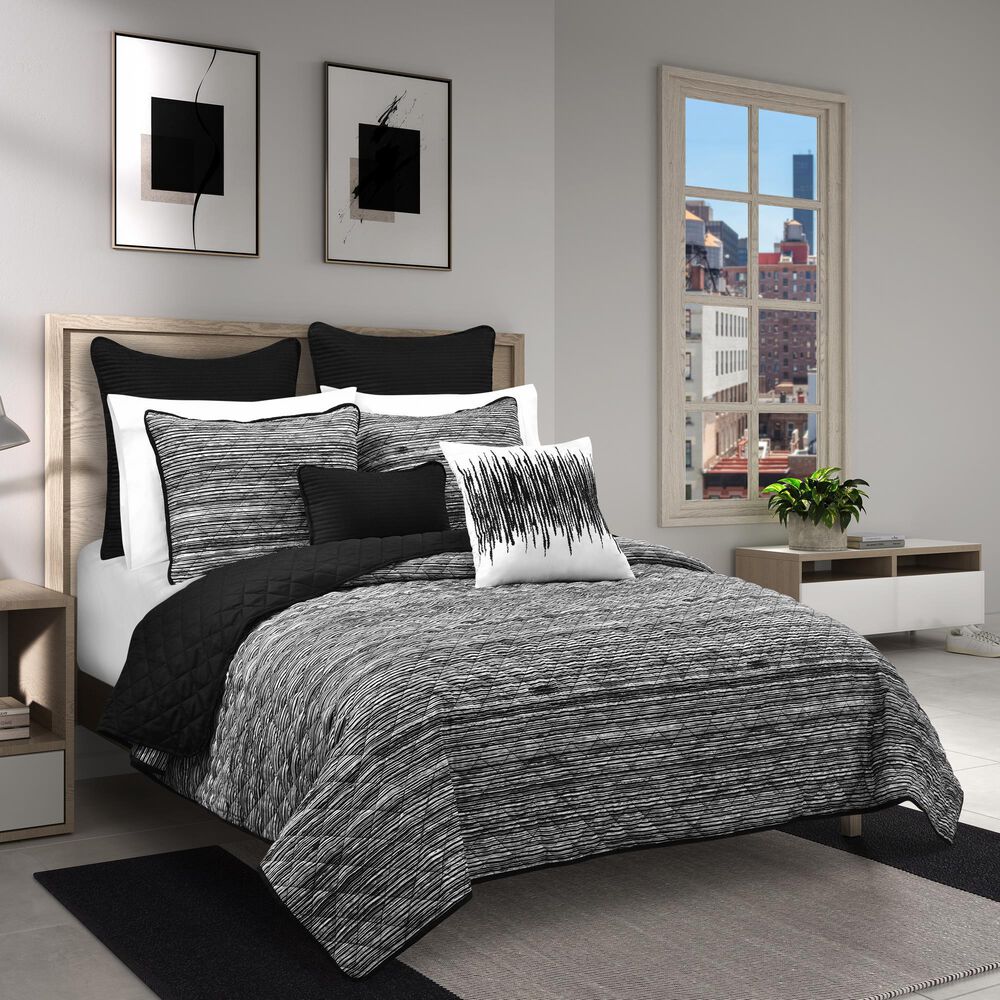 Royal Court Dalton 3-Piece Full/Queen Comforter Set in Black, , large