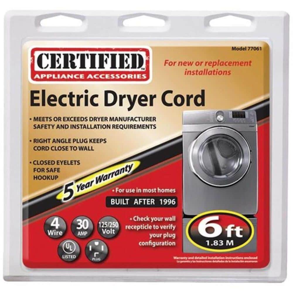 Petra Industries Inc 4-Prong Dryer Cord &#40;30 Amp&#41; - 6 Ft., , large