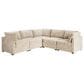 HOMLUX 5-Piece Mod Sectional with Chaise in Beige, , large