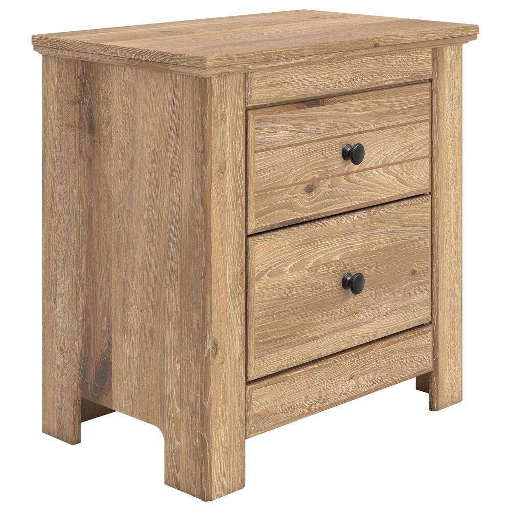 Ashley Makidern 2 Drawer Nightstand in Tan with USB Port, , large