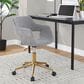 Lumisource Margarite Task Chair with Grey Fabric Cushion in Gold, , large