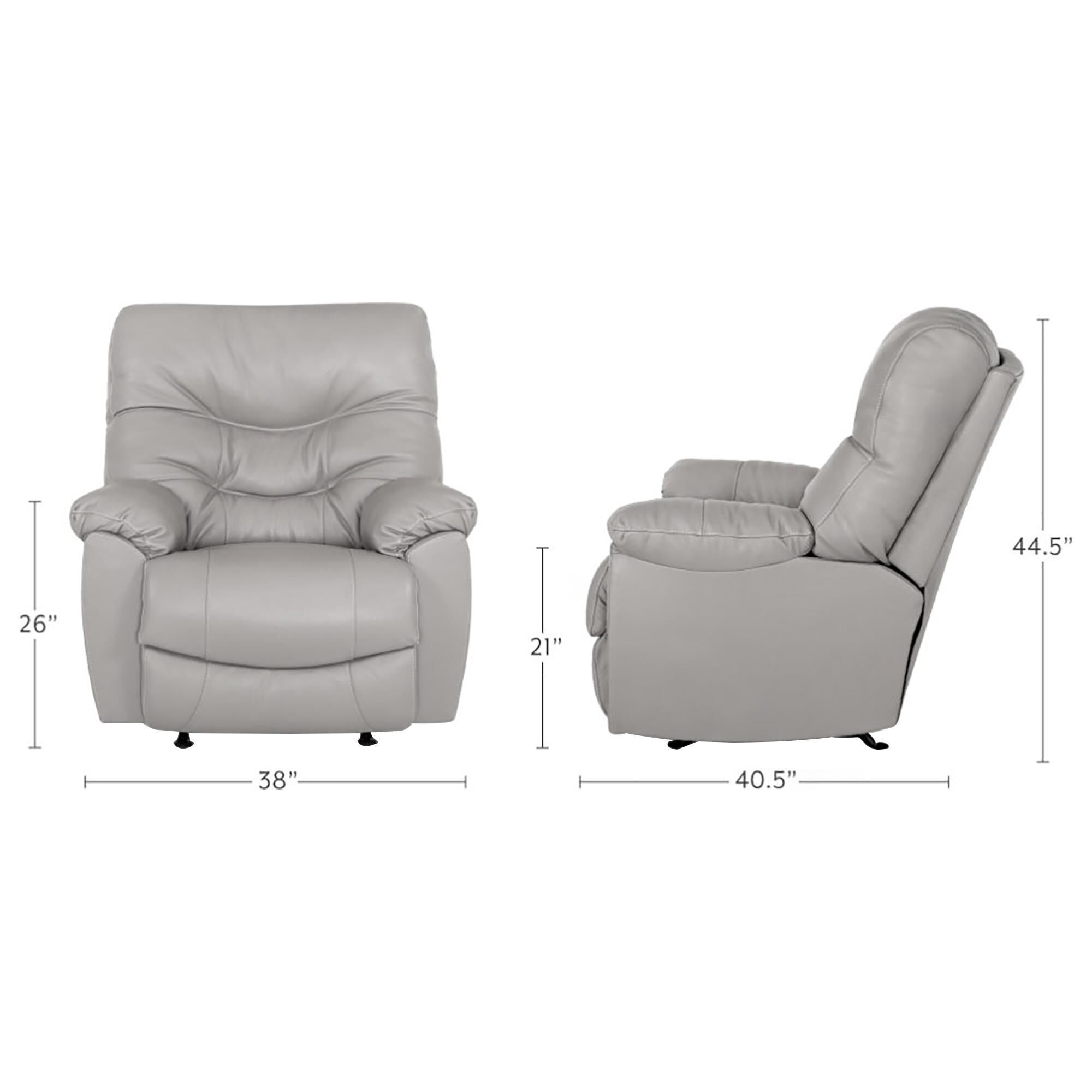Grey leather deals rocker recliner