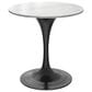 Leisuremod LeisureMod Verve Collection 27 Round Dining Table, Black Base with Sintered Stone White Top, , large
