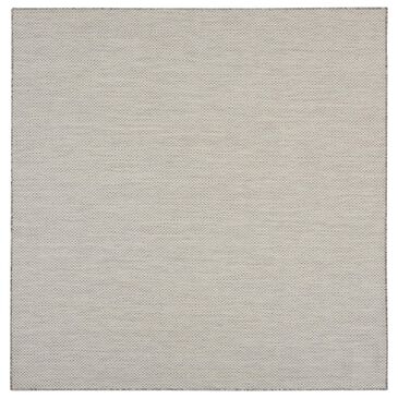 Nourison Courtyard Ivory and Silver 10" Square Indoor/Outdoor Area Rug, , large