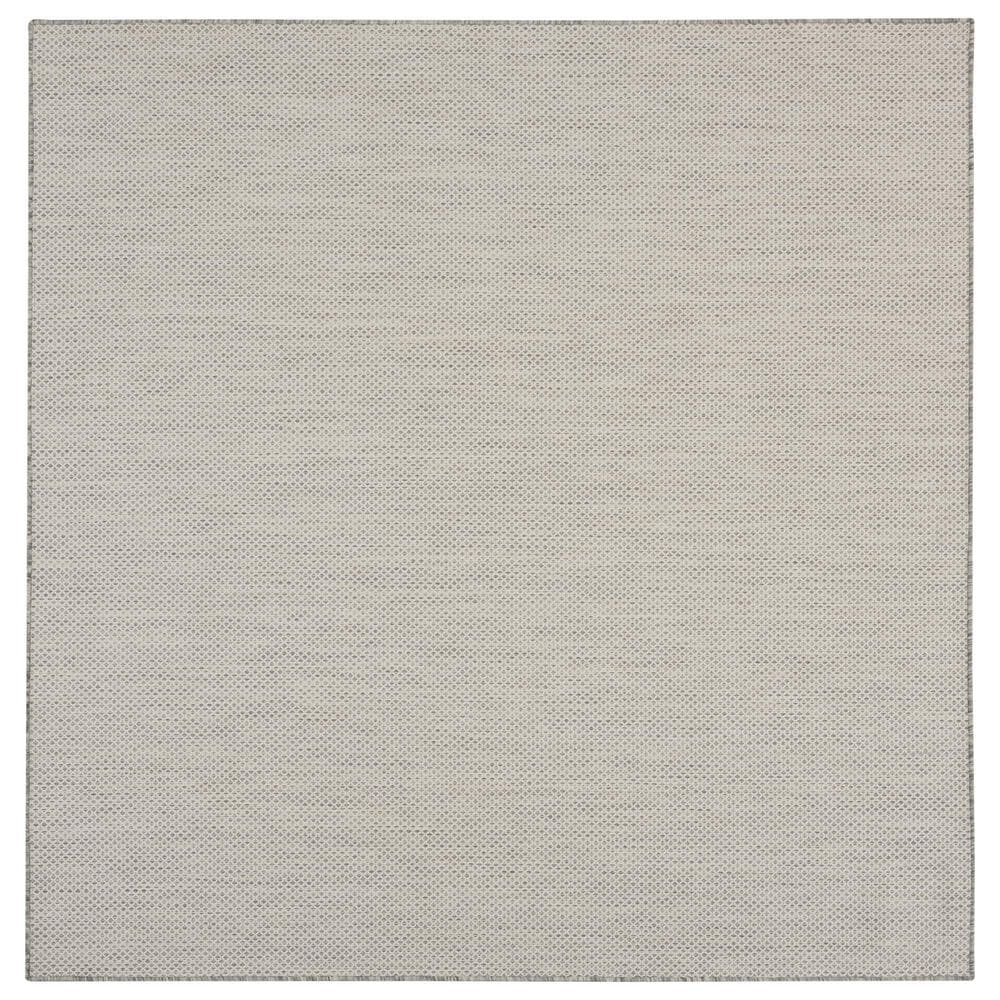 Nourison Courtyard Ivory and Silver 10" Square Indoor/Outdoor Area Rug, , large